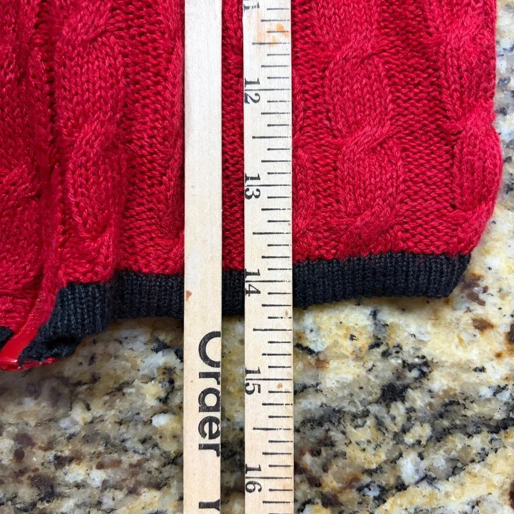 Heartworks Vintage Dalmatian Puppy Red Cable Knit Zip Up Hoodie Sweater Kids 5/6